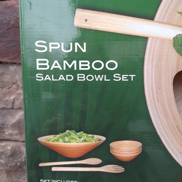 Tru Bamboo salad bowl set - Picture 2 of 2